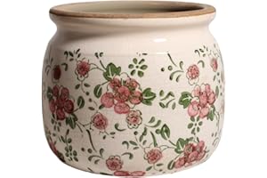 Xiaan Jiaju Ceramic Planters for Indoor Plants, Plant Pots with Drainage Hole, 6.29in. Flower Pots for Indoor Plants, Planters & Succulent Pots, Crackle Glaze Finish Plant Pots Indoor, Red Green