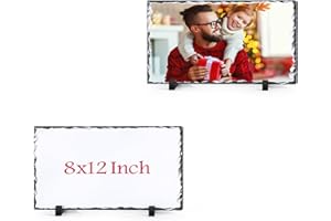 WANZELONYO Sublimation Slate Blanks 8x12 Inch Sublimation Plaque Rock Stone Picture Photo Plate 2 Pack Bulk