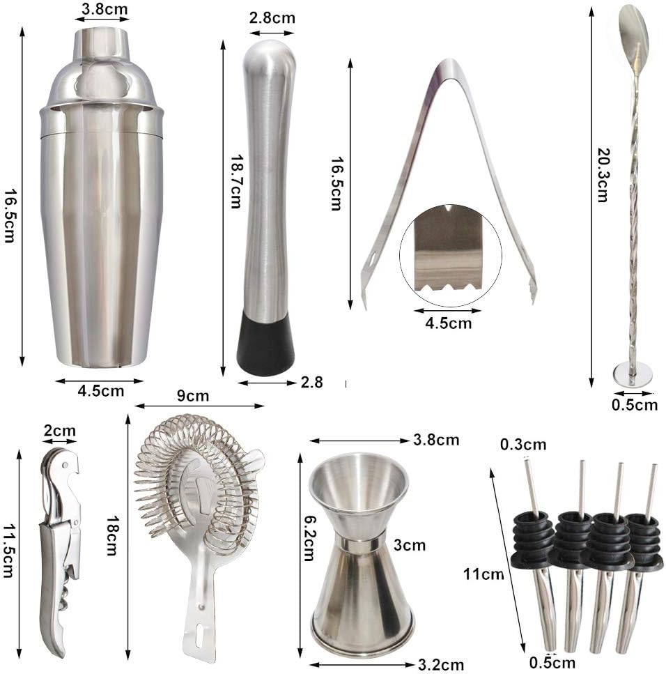 AYAOQIANG Cocktail Making Set, Cocktail Shaker Set including Stand - Image 4