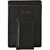 Fossil Men's Leather Minimalist Magnetic Card Case with Money Clip Front Pocket Wallet for Men