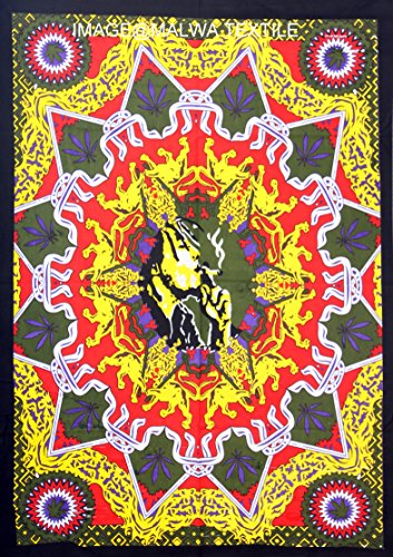Malwa textile Bob Marley Smoke Cotton Wall Hanging Tapestry Poster Wall Decor,Home Art Yoga Poster 30x40 Inch - Thumbnail 2