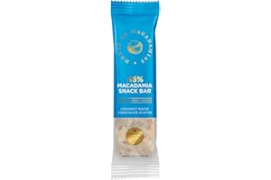 House of Macadamias, Macadamia Snack Bars, Coconut White Chocolate, 12 x 1.41oz - Keto, Vegan, Paleo, Gluten-Free, Sugar-Free, Dairy-Free, Healthy Snack Option