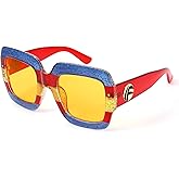 FEISEDY Retro Trendy Square Sunglasses for Women Oversized Stylish Inspired Shades Vintage Desinger Sunglasses B2276