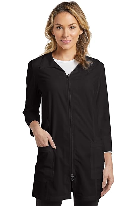 black womens lab coat