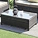 Wisteria Lane 5 Piece Outdoor Furniture Set,Patio Sectional Sofa All Weather Wicker Chair Loveseat Glass Table Conversation Set,Grey