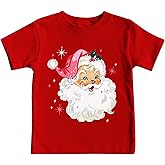 COMIZI Christmas Shirts Toddler Boys Girls Christmas Santa T-Shirt Kids Xmas Holiday Tee Tops