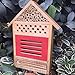PINVNBY Insect House Natural Wooden Bee Hotel Butterfly habitat for Gardens ladybugs(Ladybirds), lacewings, butterfly, mason bees, solitary, leaf cutter & many other beneficial insects