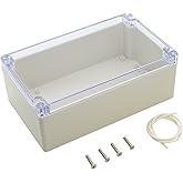 LeMotech ABS Plastic Junction Box Dustproof Waterproof IP65 Electrical Enclosure Box Universal Project Enclosure Grey with PC