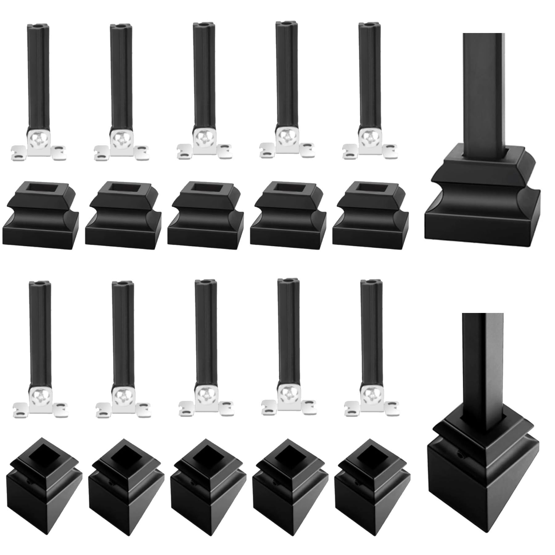 Photo 1 of Sidasu Adjustable Angle Connectors with Shoes for 1/2'' Square Balusters,Baluster Swivel Connectors with Screws (50 Connectors & 25 Flat Shoes & 25 Slant Shoes)