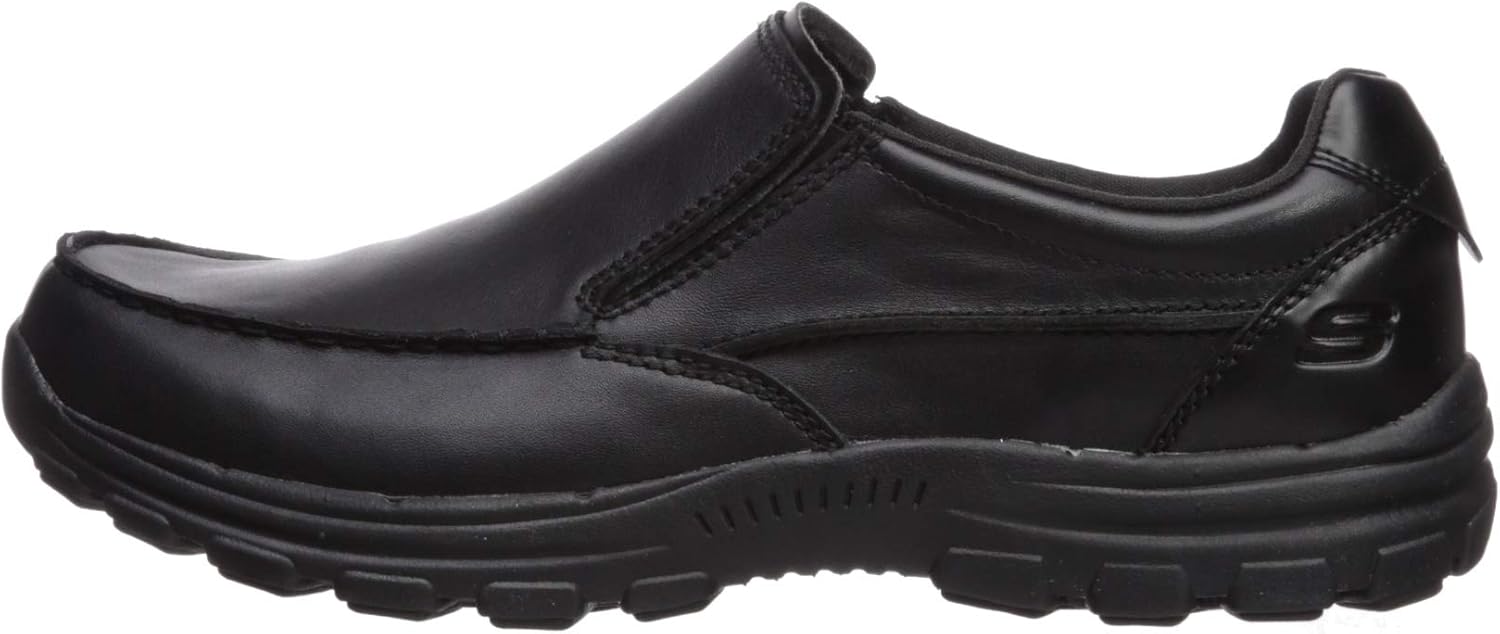 skechers mens leather slip on