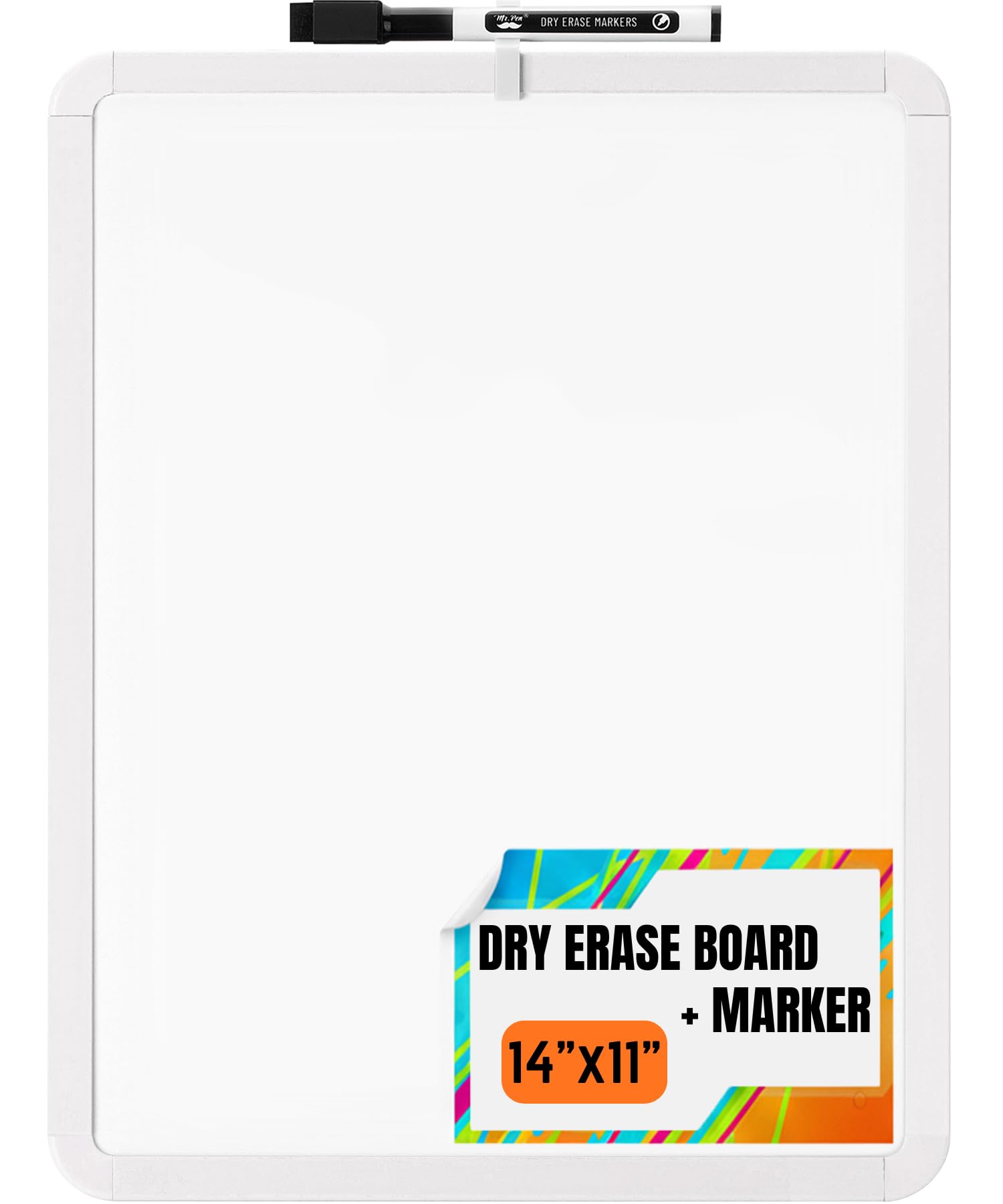 Photo 1 of ***DAMAGED - SEE NOTES/PICTURES***
Mr. Pen- Dry Erase Board, 14” x 11” with a Black Dry Erase Marker, Small Mini White Board for Students, White Frame, Includes Double Sided Tapes