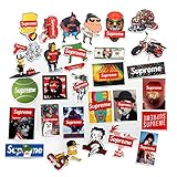 Supreme Stickers Pack FNGEEN Laptop Stickers Bomb Motorcycle Bicycle Luggage Decal Graffiti Patches Skateboard Stickers for Laptop Travel Case Skateboard Guitar Car Bike Bumper Decals (Series 50B)