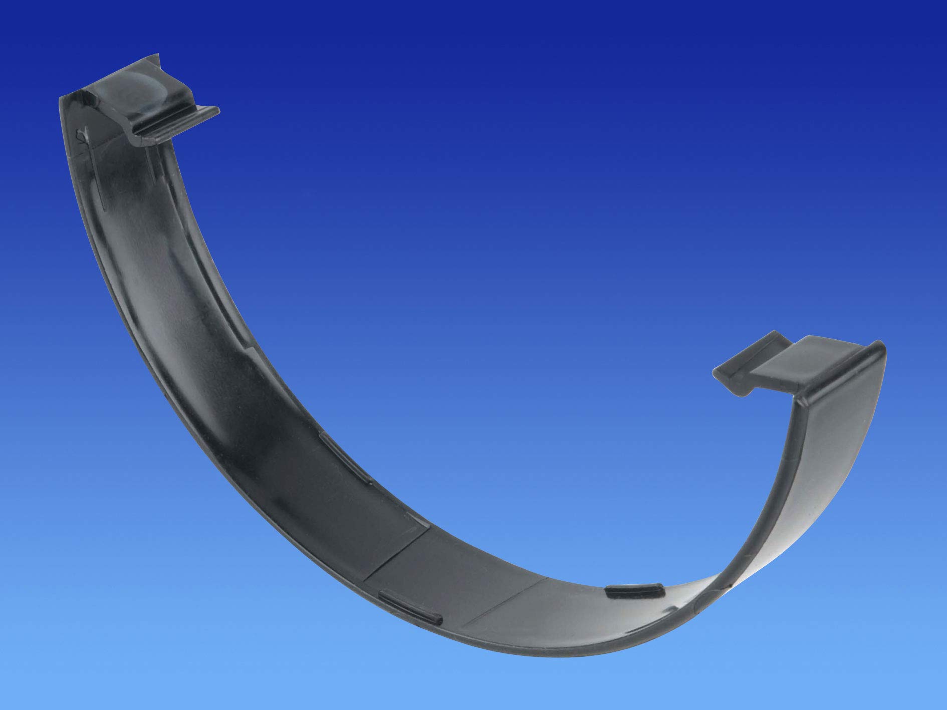 Pack of 2 x OSMA 6T616b Black Roofline Commercial 150mm (6") Half Round Gutter Flexiclips