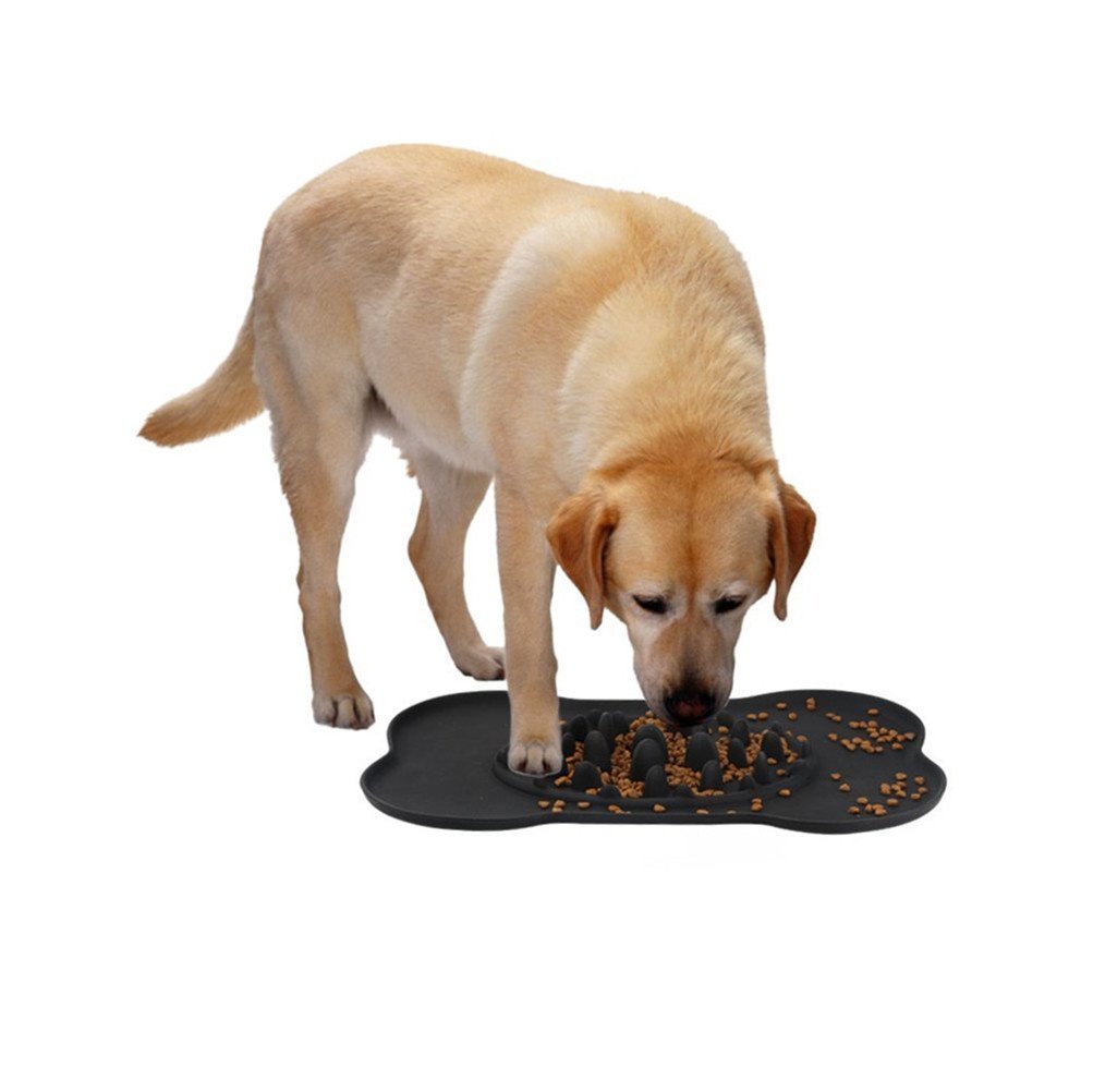 KAIHONG Slow Eating Dog Bowl,Slow Feed Pet Bowl,Silicone Bone Shaped