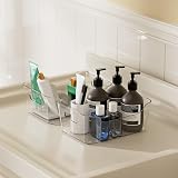 Grace Store 4Pcs Clear Storage Organisers Plastic Bathroom Kitchen Desk Tray view 4