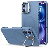 ESR for iPhone 16 Plus Case, Silicone Case with Stand, Military-Grade Protection, Built-in Camera Stash Stand, Magnetic Phone Case for iPhone 16 Plus, Cloud Series, Light Blue