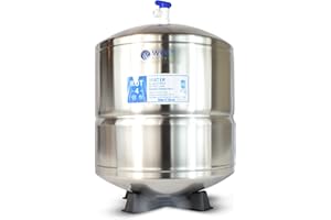 WECO FILTERS CHANGING THE COURSE OF WATER PURIFICATION Pressurized RO Water Stainless Steel Storage Tank - Total Capacity 4.5 Gal & appx. 2.8 Gal Usable Capacity (ROT-4-SS)