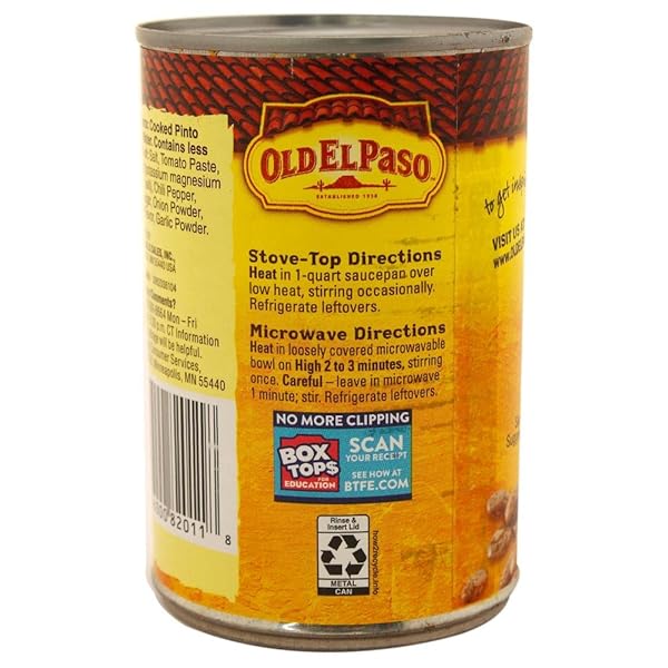 OLD EL PASO FAT FREE REFRIED BEANS, 16 OZ.