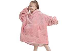 NAFLEAP Wearable Blanket Kids Hoodie Oversized Fleece Sherpa Christmas Sweatshirt Gift for Girls