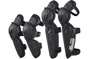 Tempsnow Knee and Shin Guards Motorcycle Protective Gear for Adults Hard Collision Avoidance Motocross Racing Knee Protector Shin Guards Motorbike Knee Guards Shin Protector