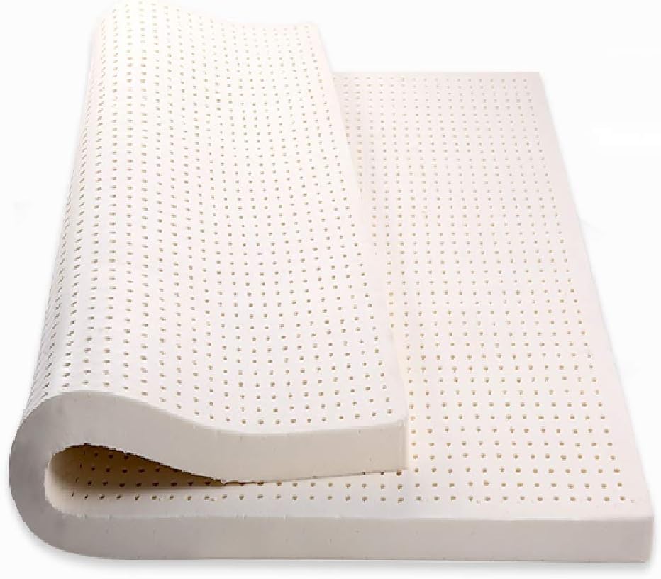 Mattress Topper in Natural Latex Material, Breathable Structure, 5/7.5/10cm Thickness, Removable Cover Waterproof And Breathable Hypoallergenic Anti-mite Anti-bacterial Anti-mold,h5cm,180*200cm