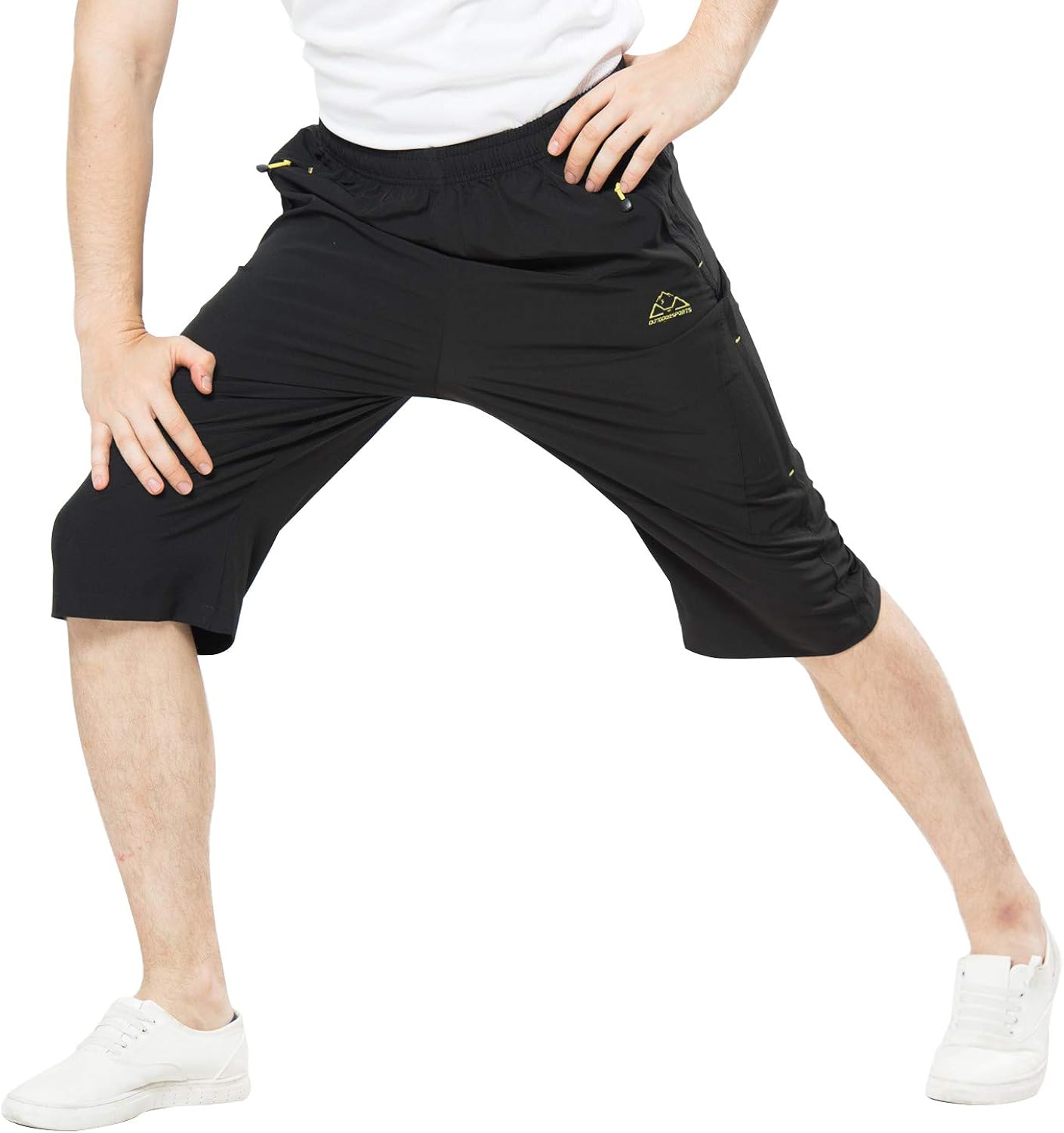 Rdruko Men's Outdoor Sports Hiking Cargo Shorts Quick Dry Lightweight Capri 3/4 Cropped Pants : Clothing