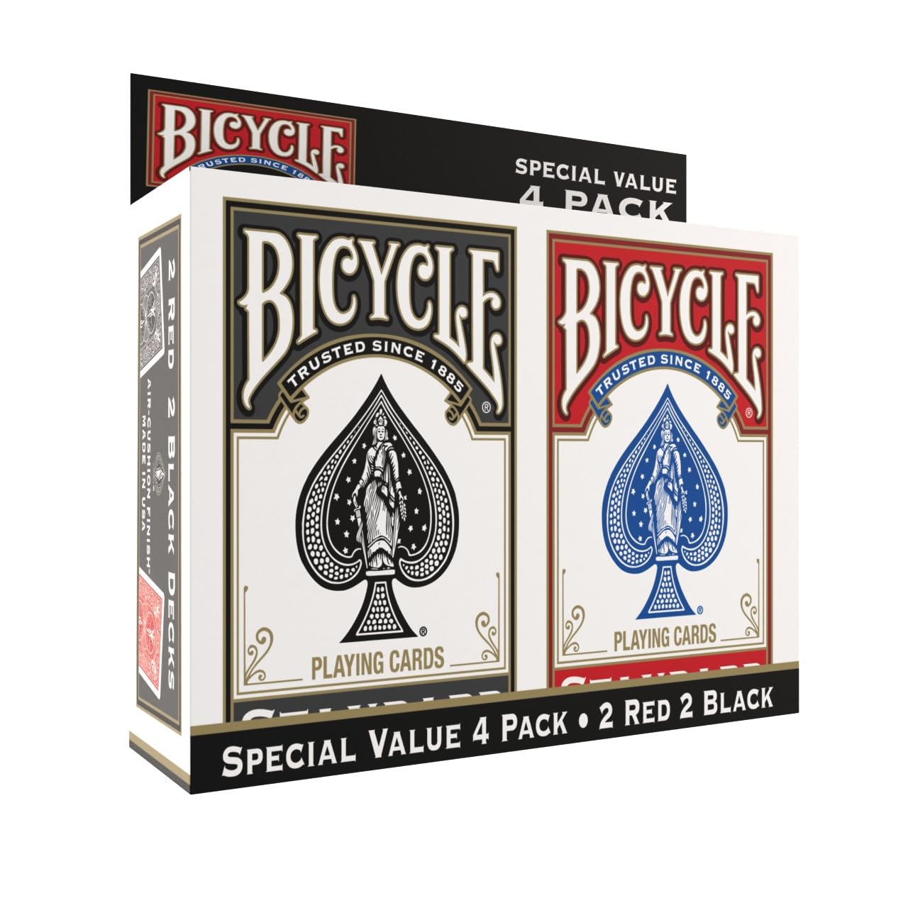 Bicycle Standard Index (4 Pack, Blue/Red)