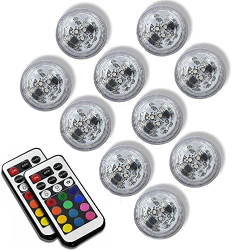 Honfeng Flameless LED Tea Lights, Muti-color Bulb with Remote Control, Battery Operated Electric Votive Tealight Candle for Christmas Xmas Holloween Party Wedding Decoration RGB - Set of 10