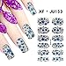 Born Pretty 1 Sheet Nail Wraps Elegant Blue Flowers Full Nail Sticker
