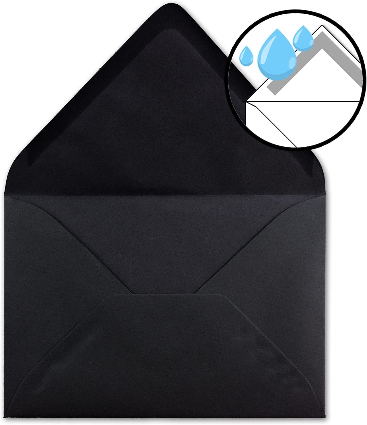 Gustav Neuser Quality Brand DIN C5 Envelopes Black 220 x 154 mm, 110 g/m², Wet Adhesive 50 Umschläge Black - Image 5