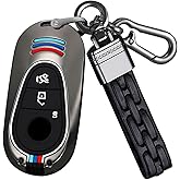 SANRILY Silicone+Zinc Alloy Luminous Smart Key Fob Cover Compatible with Mercedes for Benz C S GLC EQE EQS 300 350 450 500 560 580 AMG Keyless Key Holder with Keychain Black