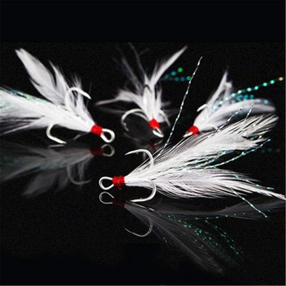 xiangen Fishing Hooks Fishing Rods Feather Hooks Three Tied Hooks Blood Trough Hooks Luya Sequins Matching Hook Fishing Gear (30) A