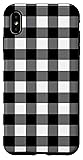 iPhone XS Max Black with White Gingham Buffalo