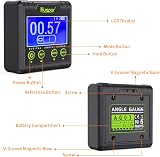 Huepar Digital Angle Gauge Protractor with Magnetic Base 0.01° LCD Inclinometer view 9