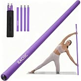 RACOC Yoga Stick, 5ft Adjustable Workout Stick for Stretching | 3 Adjustable Lengths, Sturdy Steel and Wobble-Free, Great for Flexibility, Balance, Posture Correction and Back Relaxation