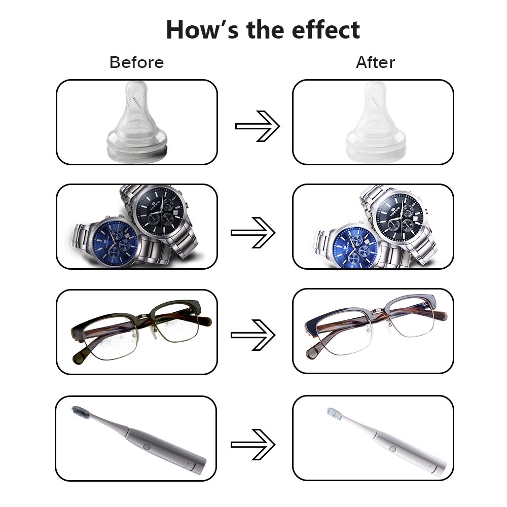 Ultrasonic Cleaner 600ml Digital Jewellery Glass Cleaner Washing Machine with Stainless Steel and Tank Timer Setting Watch Stand for Silver Metal Tool Watch Salon Beauty Cleaning Equipment