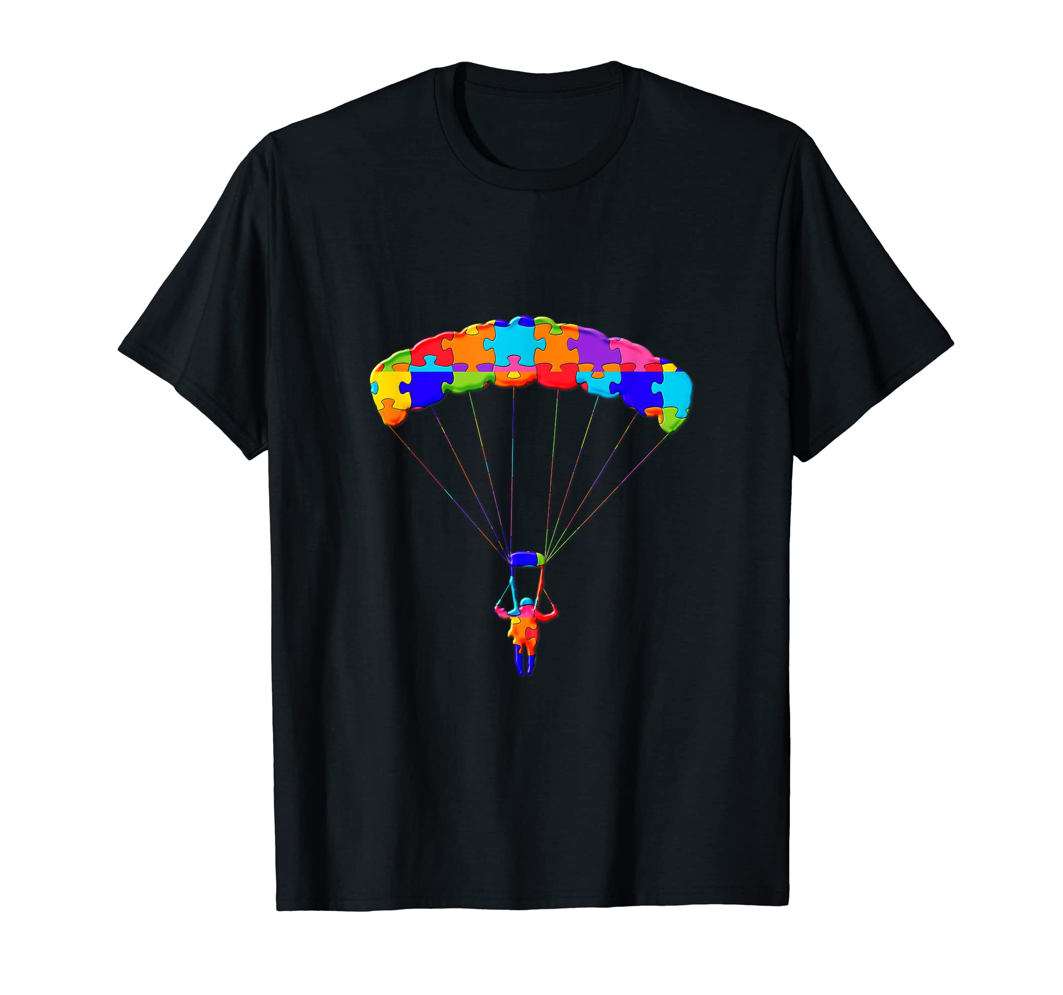 Parachute Skydiving Puzzle Autism Puzzle T-Shirt