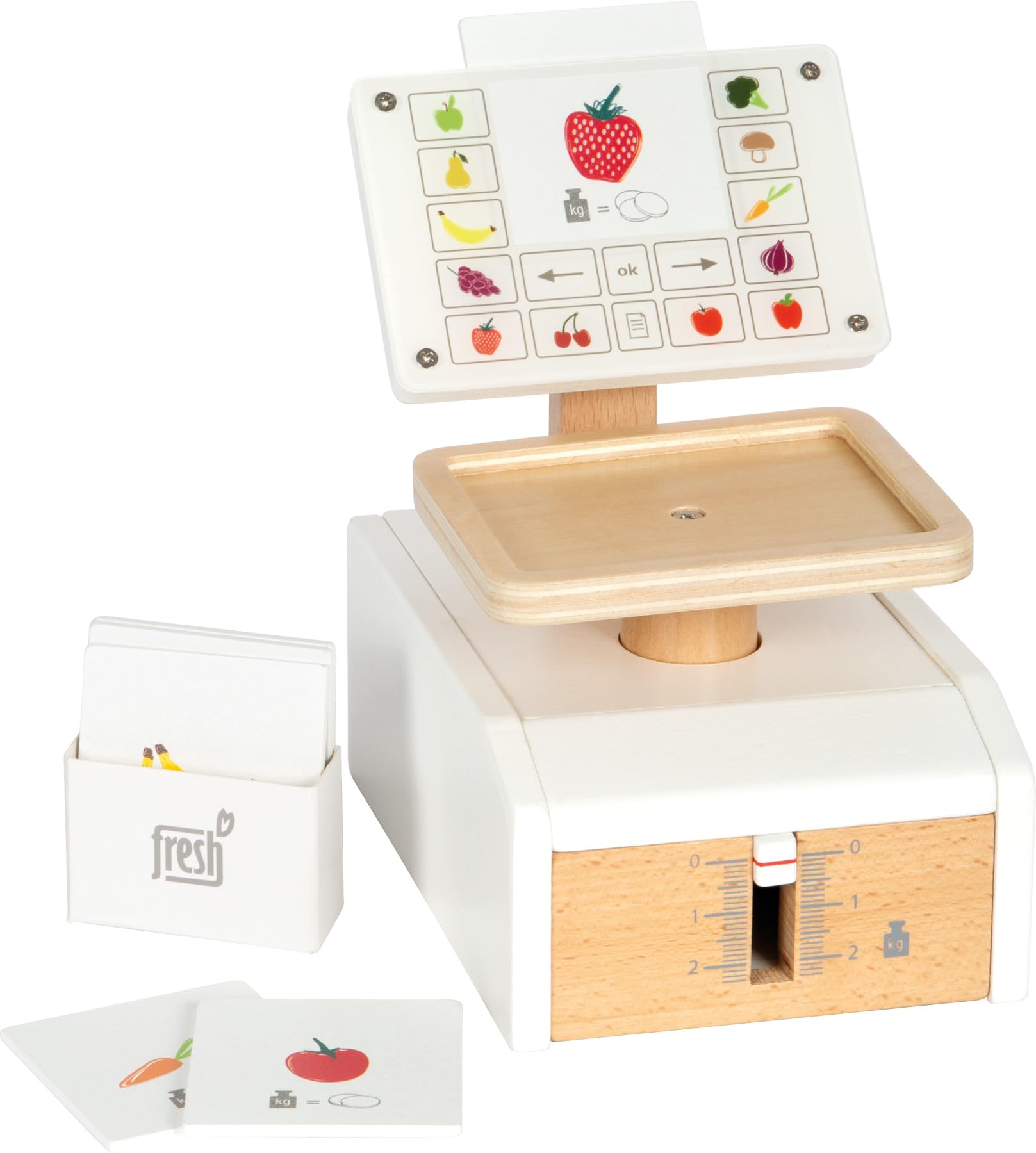Small Foot Scale Fresh, Wood, Multifunctional Accessory Stores, Role-Playing Toy, Ages 3+ Years, 12418