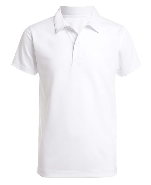 Nautica boys School Uniform Sensory-friendly Short Sleeve Performance Polo Shirt, White, 10 12 US