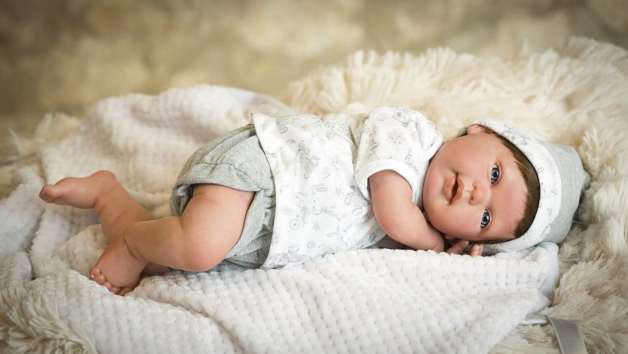 Ann Lauren Dolls Reborn Baby Doll with Blue Eyes and Hair