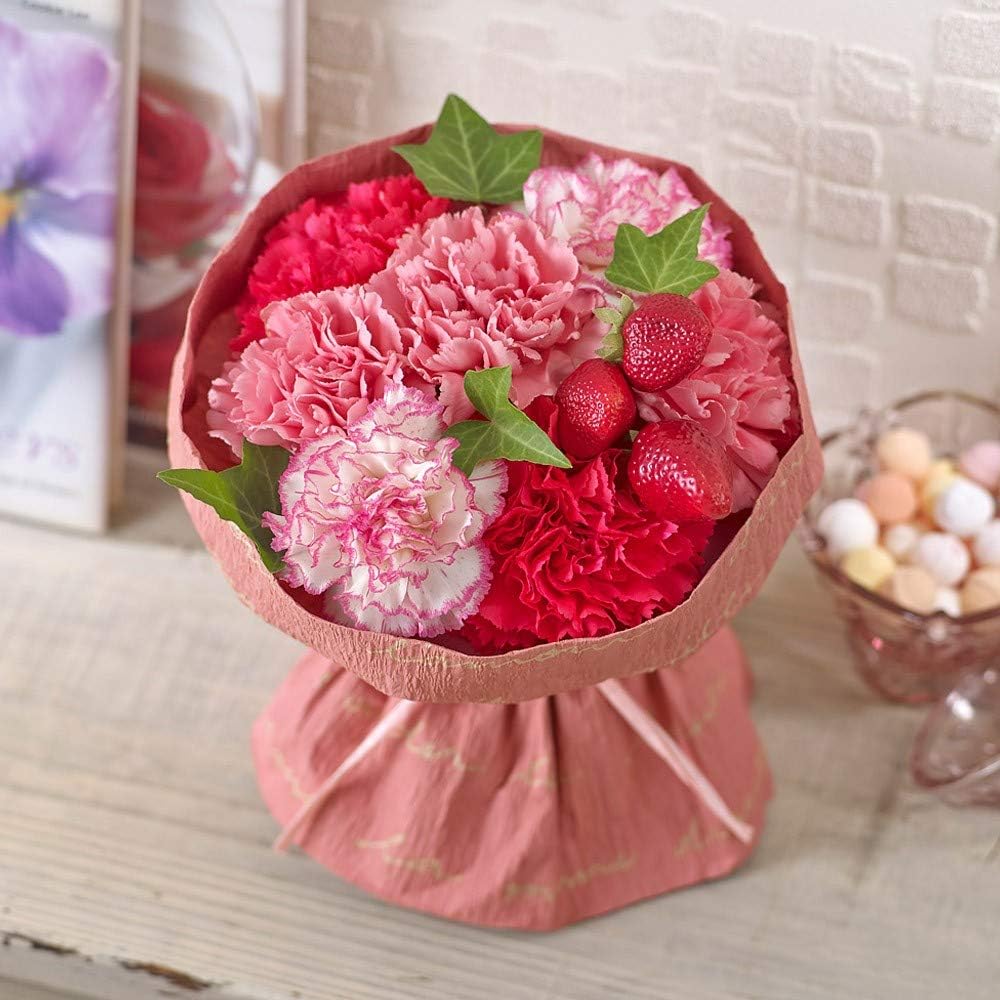 日比谷花壇 母の日 花 ギフト プレゼント そのまま飾れるブーケ「ストロベリーピンク」