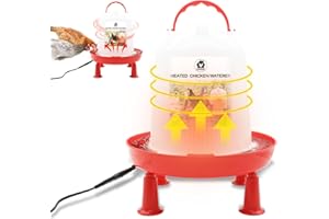 GIFANK 3L Chicken Waterer Heated for Winter Chicken Water Heater with Adjustable Leg Support 35W BPA-Free Heated Poultry Waterer Heavy Duty All in One Heated Waterer for Chicken Coop