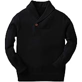 Ryannology Toddler Baby Boys Girls Sweater Shawl-Collar V Neck Pullover Sweaters Cable Kintted Photoshoot Outfits