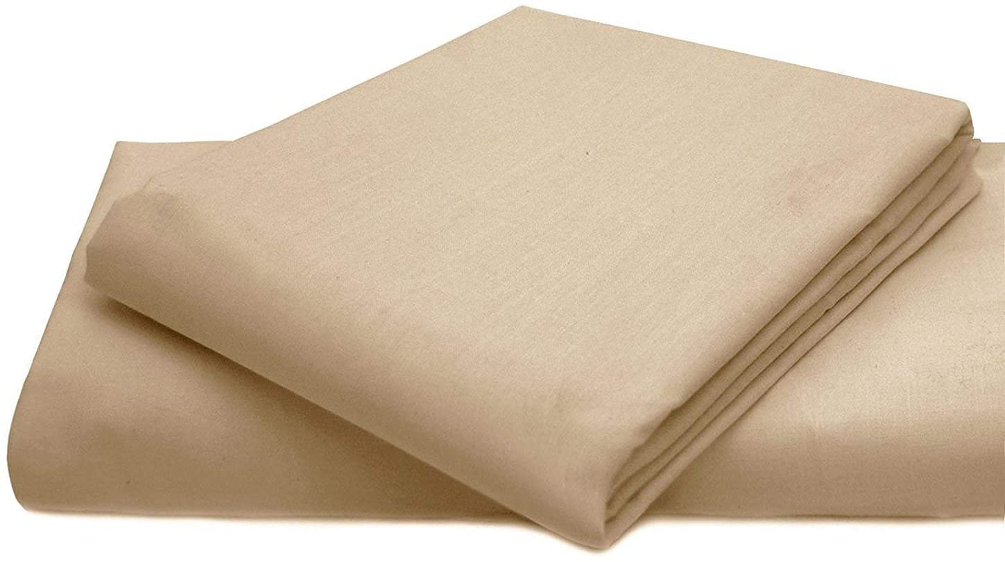 Comfy Nights PolyCotton Plain Dyed Flat Sheet Or Pillow Pair, King - Mocha/Latte — image 1