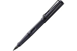 LAMY safari steel black - Fountain Pen with ergonomic grip & polished steel nib in size EF - ideal for any Writing & Calligraphy - including LAMY T 10 blue cartridge - Right-Handed