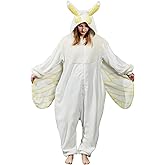 AMAMHAHAVA Mothman Onesie Pajamas for Adult, Silk Moth Halloween and Christmas Costume Cartoon One-Piece Cosplay
