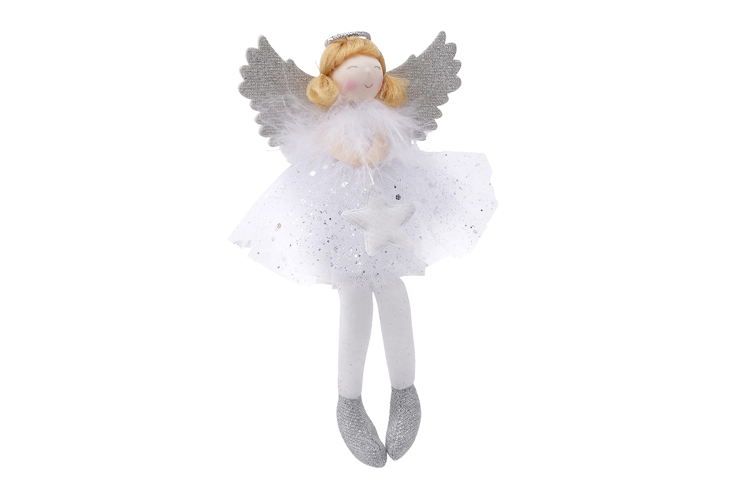 CGB Giftware Silver Angel Light up Shelf Sitter | Christmas Festive Holiday Home Accessory | Silver | Joy To The World GB06749