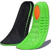 GXZUORUI 2 Pairs of Comfort Insoles with Memory Foam for Men & Women - Shock-Absorbing, Breathable & Arch Support for Sports, Work and Everyday Use (Black, Men 12.5-13.5(12.25")(31MM))