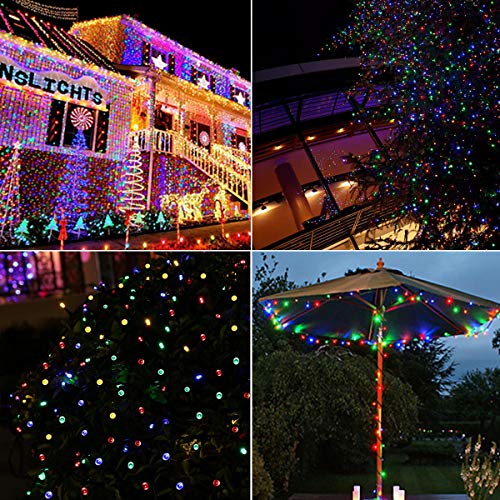 MAOKOT Solar Christmas Lights Outdoor, 8 Modes 72ft 200 LED Multicolor Solar String Lights, Waterproof Christmas Deocrative Lights for Garden Fence Holiday Decor (Multicolor)