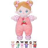 OUOZZZ Soft Baby Doll 10" Tulip Pink Snuggle Buddy Doll | First Birthday Toys for 1 Year Old Girl, Ideal 1 Year Old Girl Gifts &amp; Baby Girl Gifts, Cuddly Toy for Infants &amp; Toddlers